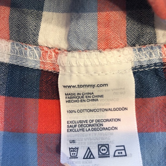 TOMMY HILFIGER boys plaid short sleeve button up - Picture 3 of 4